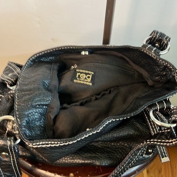 RED by MarcEcho black shoulder bag knob detailing, multi zippered pockets - Picture 4 of 5